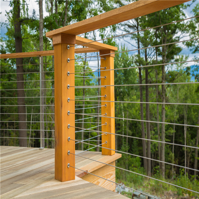 Traliewerk van de balkon het Houten Trap, het Traliewerk van de Draadkabel voor Trap