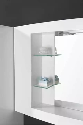 Het drijven Ijdelheid van de Kabinets de Moderne Badkamers in Groene Glas Hoogste Witte Glanzend