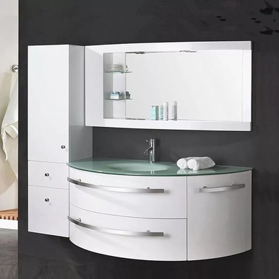 Het drijven Ijdelheid van de Kabinets de Moderne Badkamers in Groene Glas Hoogste Witte Glanzend