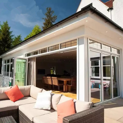 Het buitenkant Aangepaste Plastic het Vouwen van de het Glasharmonika van het Deurupvc Kader Ontwerp Bifold