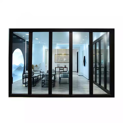 Het nieuwe van het de Handaluminium van het Ontwerp Bruine Glas van Antisnuifje de Schuifdeurbifold