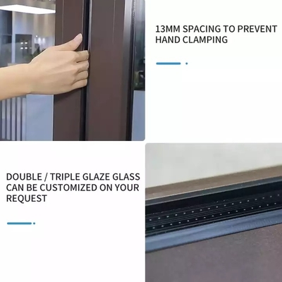 Het nieuwe van het de Handaluminium van het Ontwerp Bruine Glas van Antisnuifje de Schuifdeurbifold