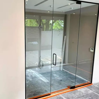 De Deur van het de Schommelingsglas van Frameless van de aluminiumlegering, Aangemaakte Commerciële Dubbele Glasdeur