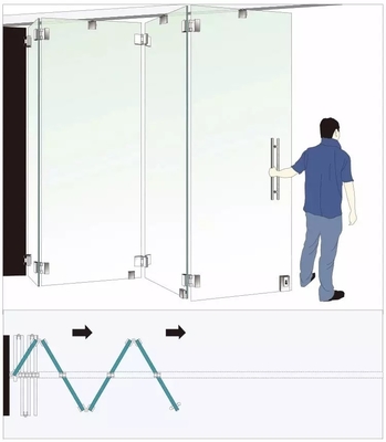 Binnenlandse Frameless die Glasdeur, de Zaal vouwen die van de Balkonzon Bifold-Deur glijden