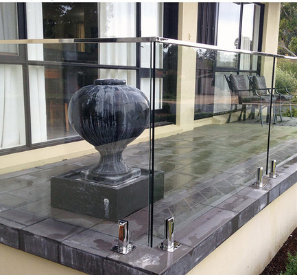 Het moderne Traliewerk van de het Glasbalustrade van Roestvrij staalframeless voor Binnen en Openlucht