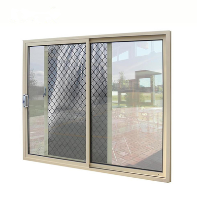 Schuifdeur van het aluminium de Dubbele Glas met het Netwerk van de Roestvrij staalveiligheid
