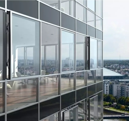 Aluminium bekleding Dubbele beglazing Glazen vliesgevel Modern Waterdicht