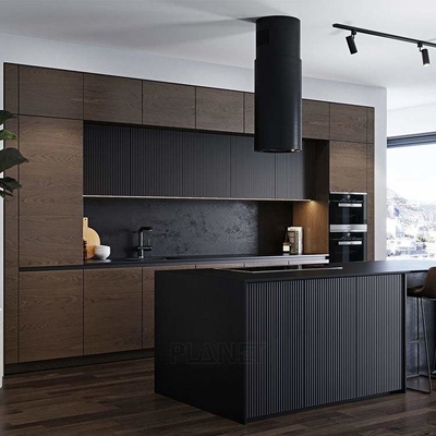 Luxe meubels Nieuwe ontwerpen Moderne keukenkastkast PVC-aanrechtblad