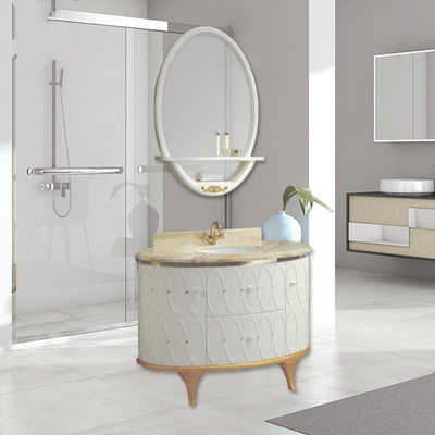 Hotelijdelheid ronde badkamerkasten met spiegelaccessoires