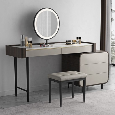 Luxe op maat gemaakte slaapkamer make-up kaptafel met LED-spiegel