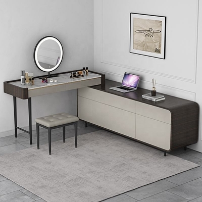 Luxe op maat gemaakte slaapkamer make-up kaptafel met LED-spiegel