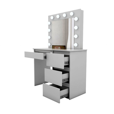 Meubilair make-up ijdelheid met spiegel, witte make-up cosmetische tafel