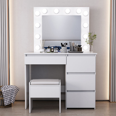 Meubilair make-up ijdelheid met spiegel, witte make-up cosmetische tafel