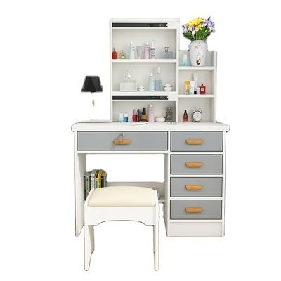 Eenvoudige make-up slaapkamer LED-spiegel witte kaptafel Praktisch multifunctioneel