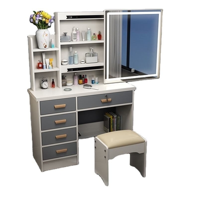 Eenvoudige make-up slaapkamer LED-spiegel witte kaptafel Praktisch multifunctioneel