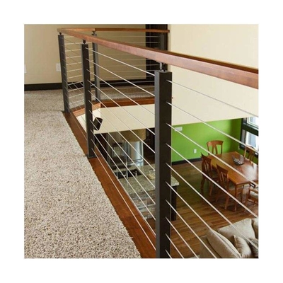 Roestvrijstalen kabeldraadbalustrade voor trappen / balkonleuning