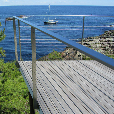 Roestvrijstalen kabeldraadbalustrade voor trappen / balkonleuning