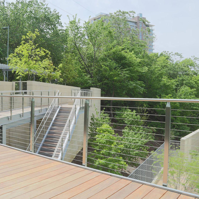 Roestvrijstalen kabeldraadbalustrade voor trappen / balkonleuning