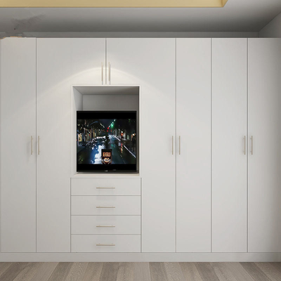 Moderne houten meubels slaapkamer vaste inloopkast, aangepaste hoogglans kledingkast