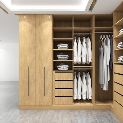 Moderne houten meubels slaapkamer vaste inloopkast, aangepaste hoogglans kledingkast
