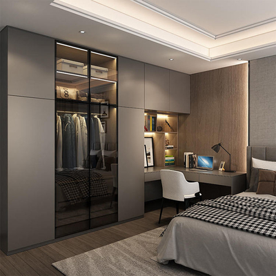 Aangepaste ontwerpen houten kast kast, kleding Melamine MDF kledingkast