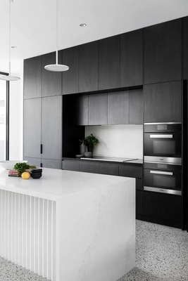 Meubilair van het luxe het Eenvoudige Huis, Zwarte Vernisje Waterdichte Keukenkast