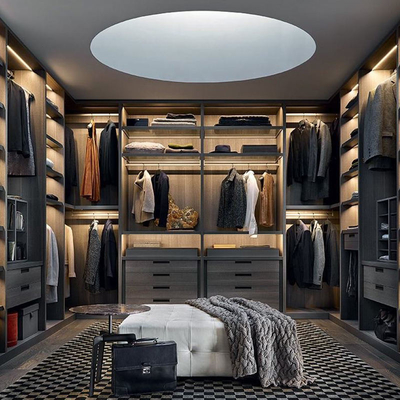 De populaire Garderobe van de Rotanstijl, Particleboard het Glasgang van Melamin in Kast