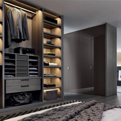 De populaire Garderobe van de Rotanstijl, Particleboard het Glasgang van Melamin in Kast