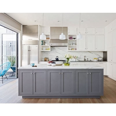 Klaar om Stevige Houten Witte Shaker Style Modular Wood Kitchen-Kabinetten te assembleren
