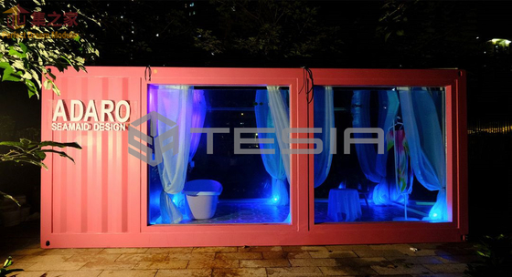 Van de Douane Prefab Modulair 20FT 40FT Container van de Tesiaindustrie het Huis Lichtgevend Zwembad
