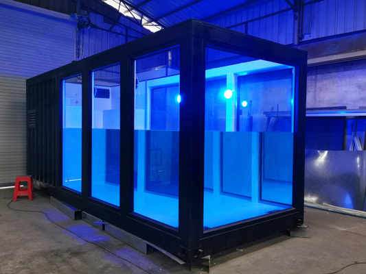 ONS Amerika Standaard Aangepast Kleur en Materiaal Container Zwembad 20ft 40ft met Wave Water Jet Led Light