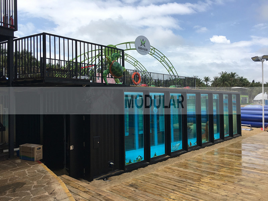 Luxe prefab modern draagbaar containerzwembad met glazen wand met hoge weerstand