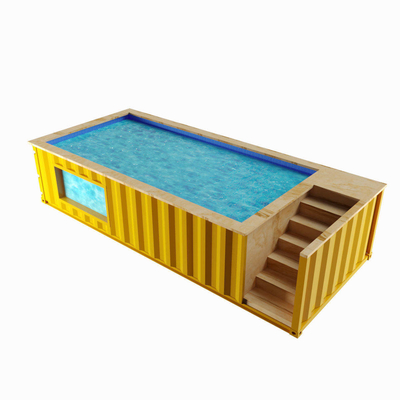 ONS Amerika Standaard Aangepast Kleur en Materiaal Container Zwembad 20ft 40ft met Wave Water Jet Led Light