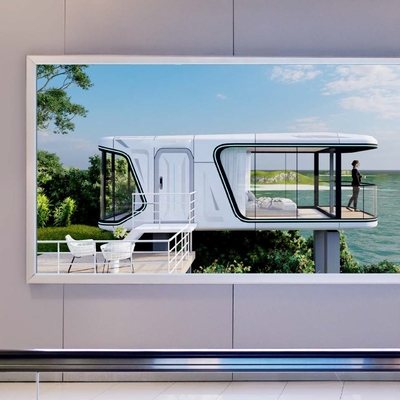 Draagbaar aangepast modulair frame Modern ruimtecapsule-stijl campinghuis voor gebruik buitenshuis