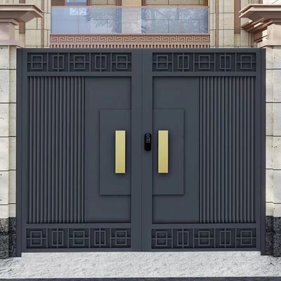 Buitenversiering Zwarte ingang Dubbele deur van roestvrij staal