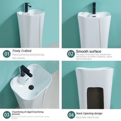 Groothandel Prijs Moderne sanitaire artikelen Gratis Staande Witte Keramische Badkamer Wasbak