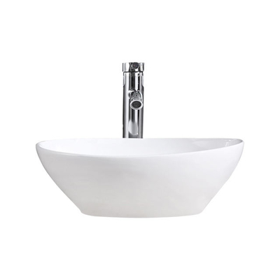 Witte wastafel, badkamer, keramische sanitaire artikelen, kunstwasbak
