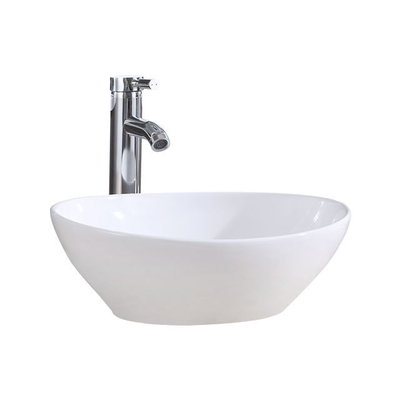 Witte wastafel, badkamer, keramische sanitaire artikelen, kunstwasbak