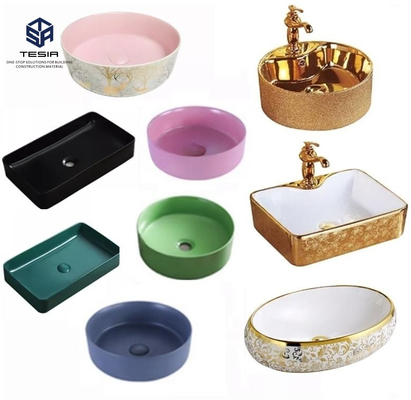 Moderne badkamer Keramisch goud Zwart wasbekleding