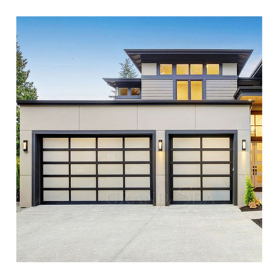 Industriële Sectionele de Garagedeur 60007000mm van het Glasaluminium Breedte