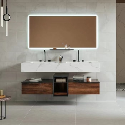Douane van de LEIDENE zet de Waterdichte het Kabinets Waterdichte Moderne Muur Badkamersspiegel Ijdelheid op