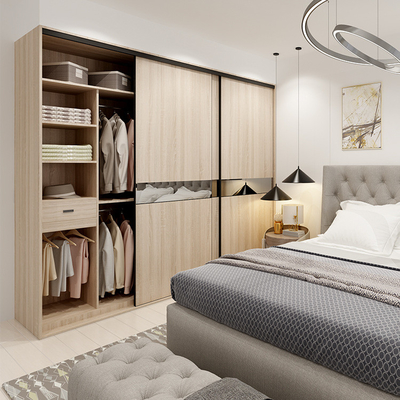 In Stevige Houten Gang in de Garderobes van Mirror Sliding Doors van de Kastorganisator voor Kleren