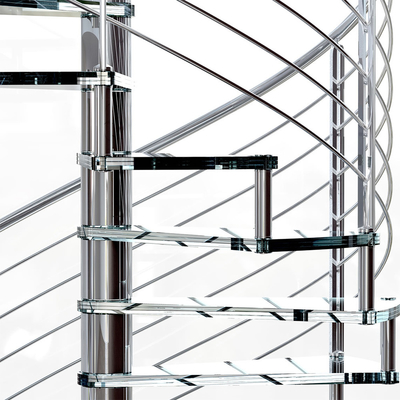 Lamineerde de Zoldera3 het Staal Spiraalvormige Trap van glasloopvlakken Aangemaakte Glas Spiraalvormige Treden