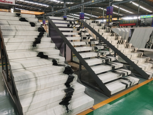 OEM ODM Panda Black And White Marble de Wenteltrap van het Tredennatuursteen