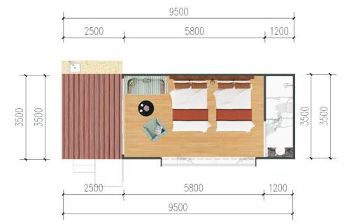 3.5*9.5*5.5m prefabriceerde het Vuurvaste Moderne Prefabcontainerhuis Lichtgewicht