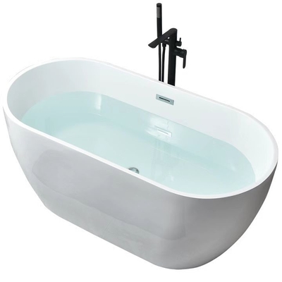 OEM de Ovale Acryl Freestanding Badkuip van het Centrumafvoerkanaal voor Kleine Badkamerss