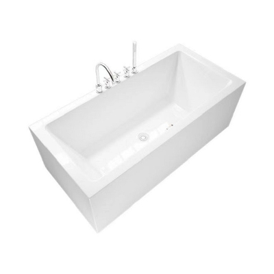 1.7m het Wit polijst Acryl Freestanding Badkuip Verchroomde Eigentijdse Doorwekende Ton