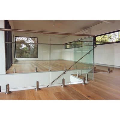 Hoogste van de het Glasbalustrade van Leunings Binnenframeless de Trapwacht Rail On Stairs