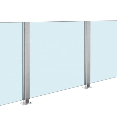 OEM het Glasbalustrade van het Balkonroestvrije staal met Houten Leuning