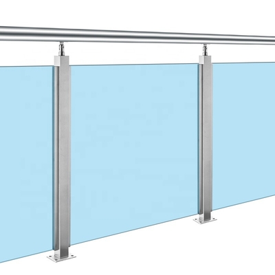 OEM het Glasbalustrade van het Balkonroestvrije staal met Houten Leuning